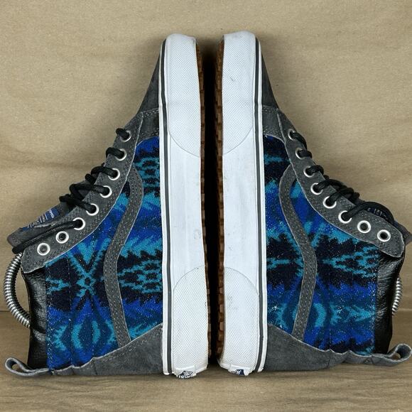 Vans Pendleton Sk8-Hi Top Wn 7.0 Men 5.5 Blue Tribal Wool Skateboarding Sneaker - Picture 7 of 12